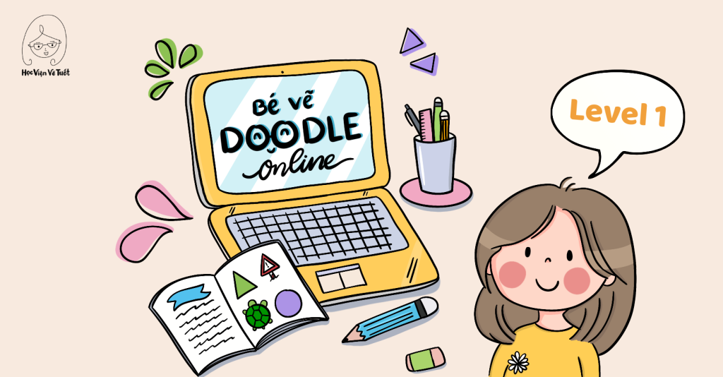 Khóa học Bé vẽ Doodle 1 Anh bia